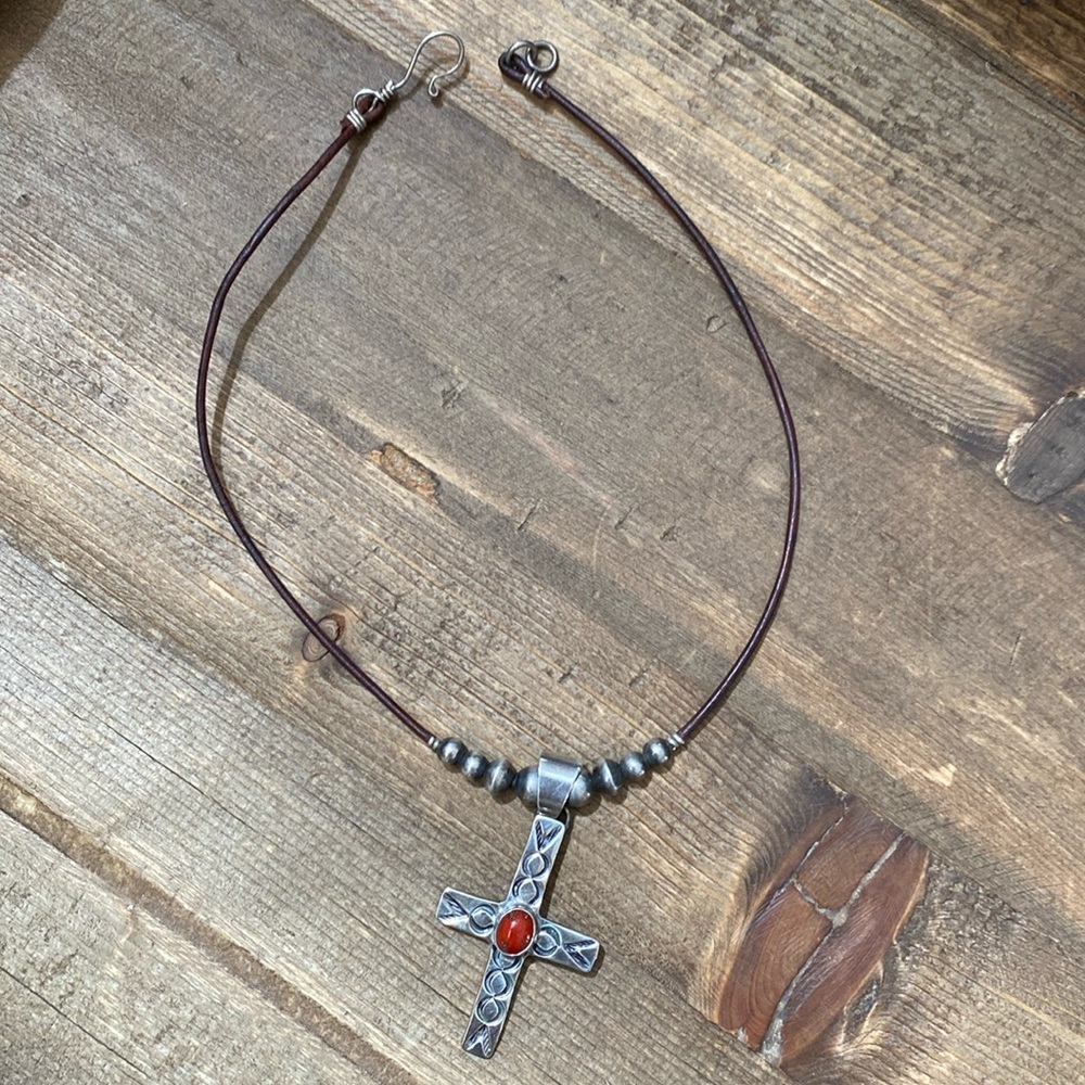 Chimney butte Sterling sliver cross necklace